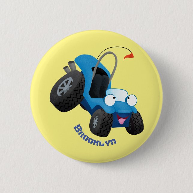 Niedliche Düne-Buggy des Cartoon Button (Vorderseite)