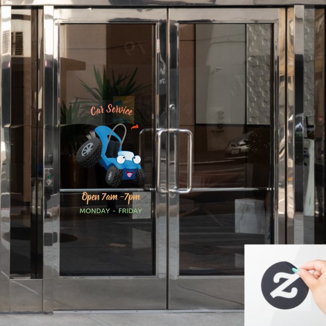 Niedliche Düne-Buggy des Cartoon Fensteraufkleber (Büro Tür)