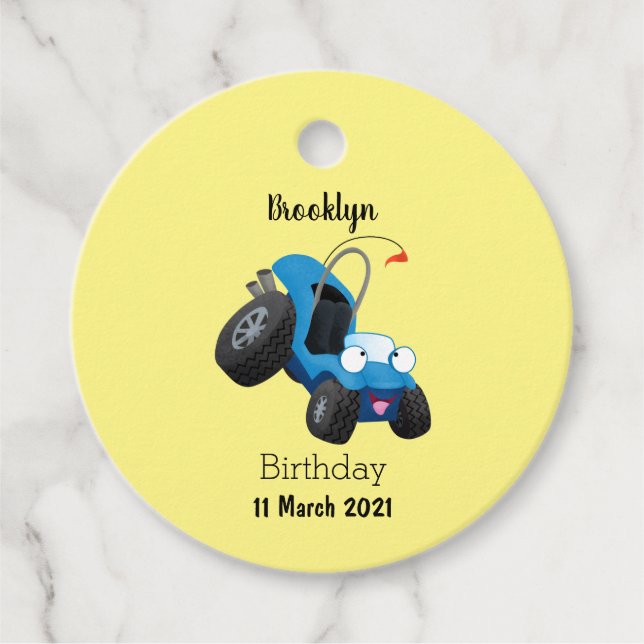 Niedliche Düne-Buggy des Cartoon Geschenkanhänger (Vorderseite)