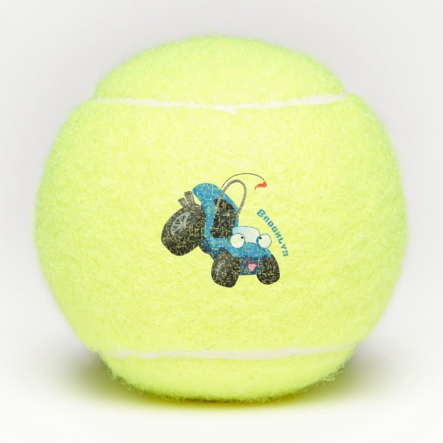 Niedliche Düne-Buggy des Cartoon Tennisbälle (Vorderseite)