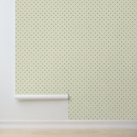 Niedliche dunkelgrüne Polka Punkte auf der Creme