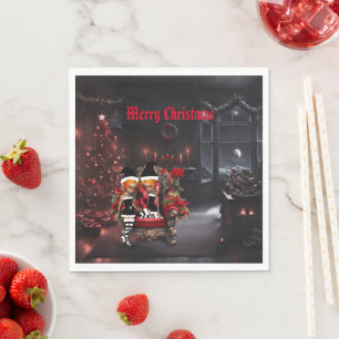 Niedliche dunkle Elfen. Serviette