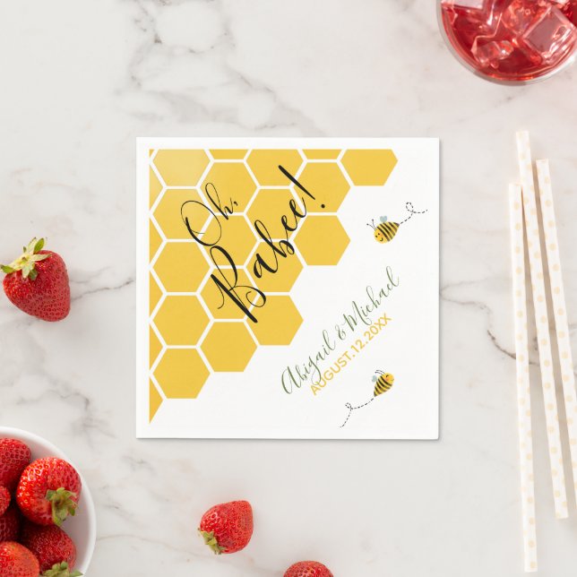 Niedliche Dusche für Watercolor Bumble Bee Theme B Serviette (Beispiel)