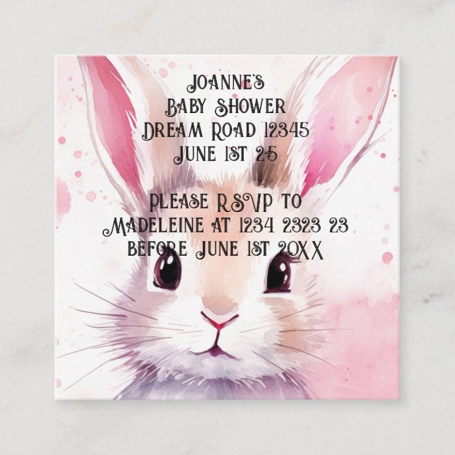 Niedliche Dusche in sonniger Farbe Rosa Babydusche Begleitkarte (Vorderseite)