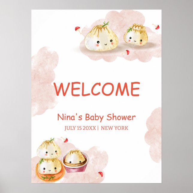 Niedliche Duschkabine Kinderdusche Begrüßung Poster (Vorne)