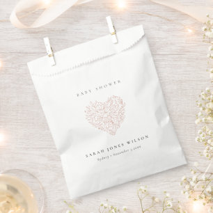 Niedliche Dusky Blush Blues Heart Baby Dusche Geschenktütchen