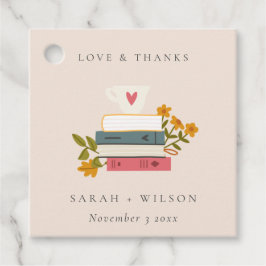 Niedliche Dusky Blush Storybooks Floral Wedding Geschenkanhänger