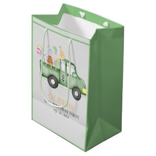 Niedliche Duskygrün aller Altersstufen Geburtstags Mittlere Geschenktüte