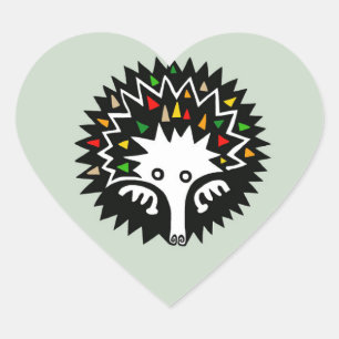 Niedliche ECHIDNA - Aussie wild life - monotreme- Herz-Aufkleber