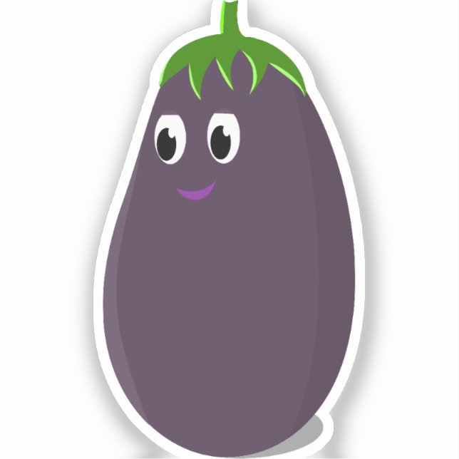 Niedliche Eggplant Print Aufkleber (Vorderseite)