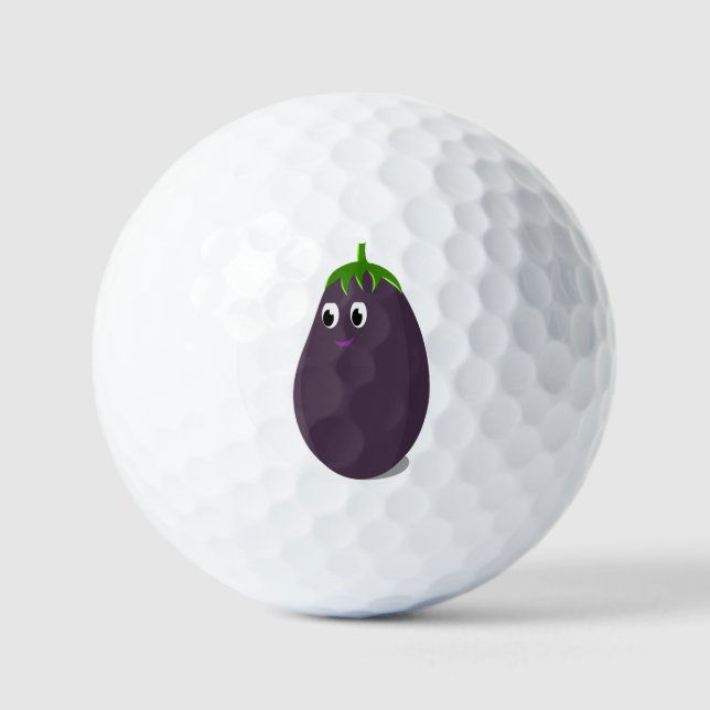Niedliche Eggplant Print Golfball (Vorderseite)