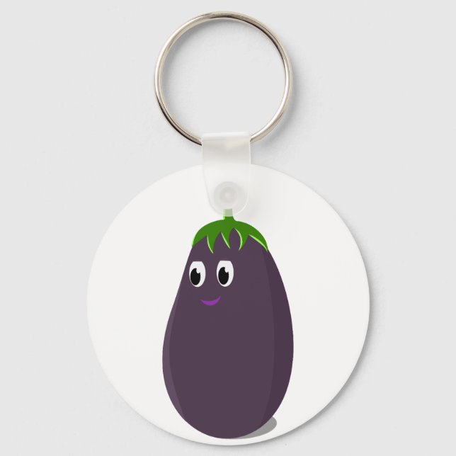 Niedliche Eggplant Print Schlüsselanhänger (Vorderseite)