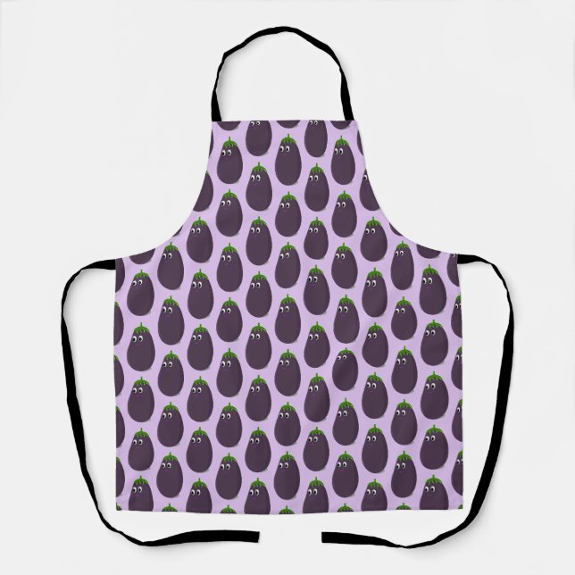 Niedliche Eggplant Print Schürze (Vorderseite)