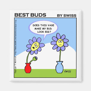 Niedliche Ehemann-Ehefrau-Spaß-Cartoon-Blumen Magnet