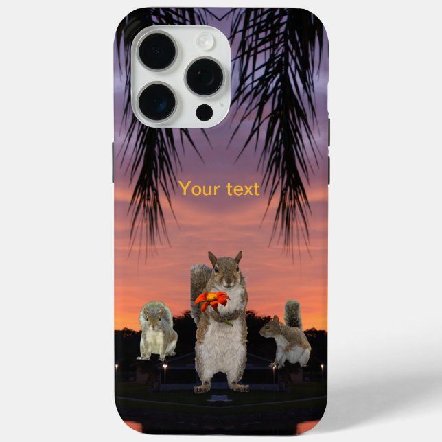 Niedliche Eichhörnchen bei tropischem Sonnenunterg Case-Mate iPhone Hülle (Rückseite)