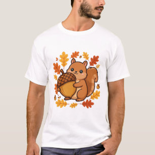 Niedliche Eichhörnchen-Eichel-Hernst-Ernte-Kunst T-Shirt