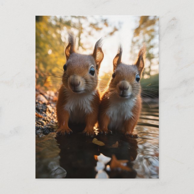 Niedliche Eichhörnchen Postkarte (Vorderseite)