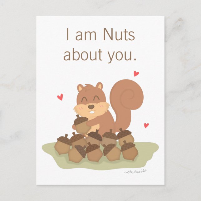 Niedliche Eichhörnchen über Sie Puppen Liebe Spaß Postkarte (Vorderseite)