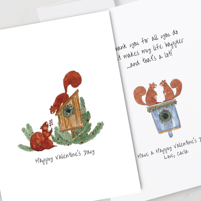Niedliche Eichhörnchen Valentinstag-Karte Karte (Von Creator hochgeladen)