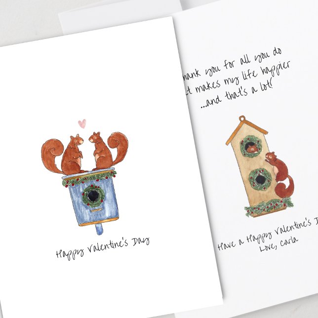Niedliche Eichhörnchen Valentinstag-Karte Karte (Von Creator hochgeladen)