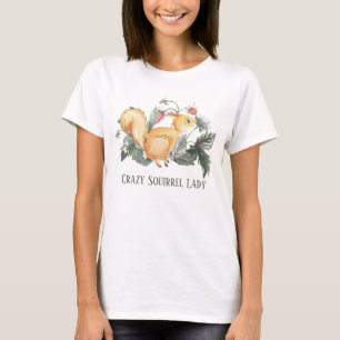 niedliche Eichhörnchenfrau fügt Text hinzu T-Shirt