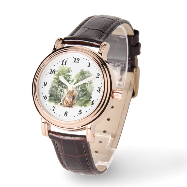 Niedliche Eichhörnchenliebhaber Armbanduhr (Winkel)