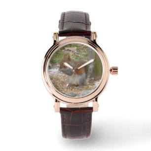 Niedliche Eichhörnchenwache Armbanduhr