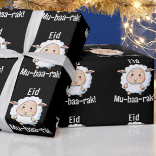 Niedliche "Eid Mubarak" Schafe Funny Kids' Geschenkpapier