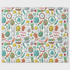 Niedliche Eier Bunny Spring Pattern Ostern Geschenkpapier