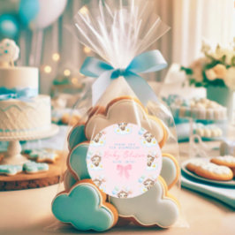 Niedliche einfache Baby Affen Balloons Pink Vielen Runder Aufkleber