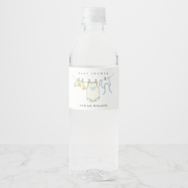 Niedliche, einfache Baby-Kleidung Gelbe Babydusche (Vorderseite)