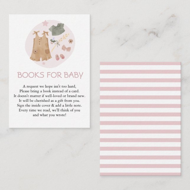 Niedliche einfache Baby-Kleidung Pink-Bücher für B Begleitkarte (Vorne/Hinten)