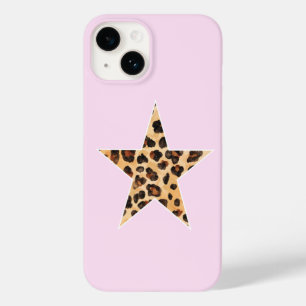 Niedliche einfache Cheetah Print Star Pink iPhone Case-Mate iPhone 14 Hülle