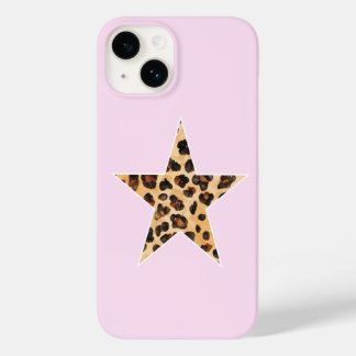 Niedliche einfache Cheetah Print Star Pink iPhone Case-Mate iPhone 14 Hülle