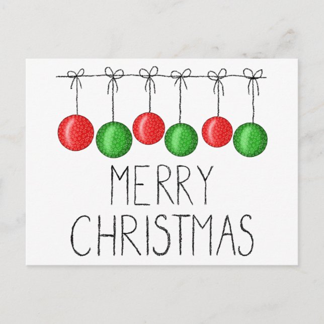 Niedliche einfache frohe Weihnachten Moderne Typog Postkarte (Vorderseite)