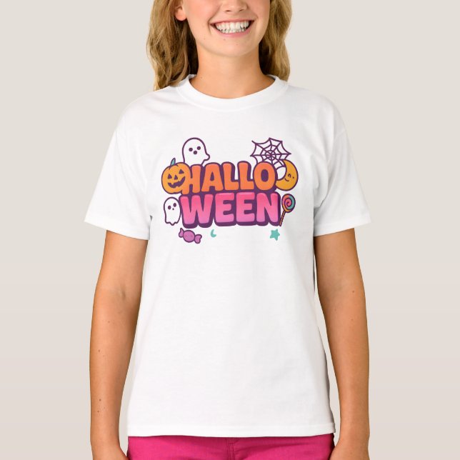 Niedliche einfache Halloween-Kleidung | Spooky Fun T-Shirt (Vorderseite)