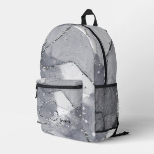 Niedliche einfache minimalistische Silber und Schw Bedruckter Rucksack