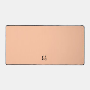 Niedliche Einfache Pfirsichrosa Monogramm-Initiale Schreibtischunterlage