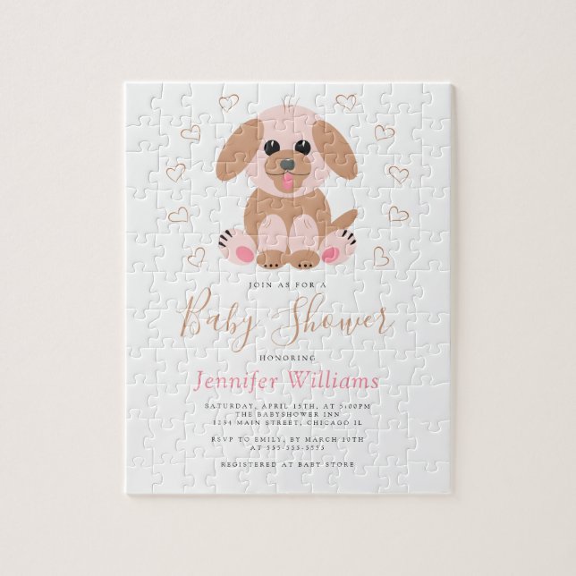 Niedliche, einfache Puppy Personalisiert Baby Dusc (Vertikal)