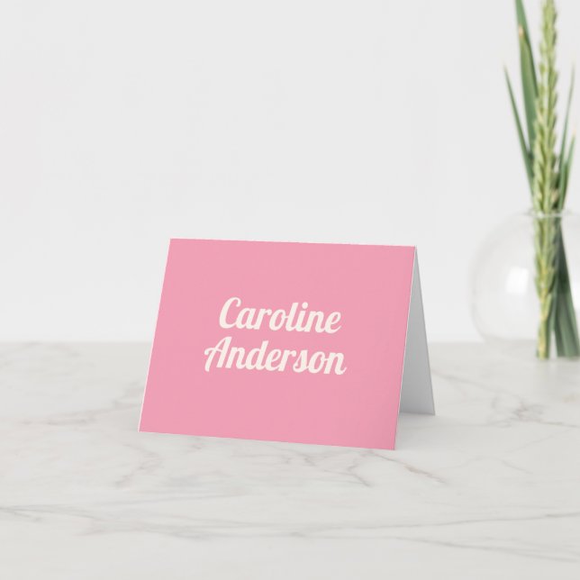 Niedliche einfache Retro-Typografie Rosa Personali (Vorderseite)
