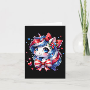 Niedliche Einhorn 4. Juli Mädchen Kinder amerikani Karte
