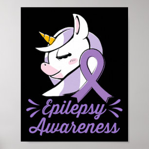 Niedliche Einhorn-Epilepsie-Bewusstsein Frauen-Ges Poster