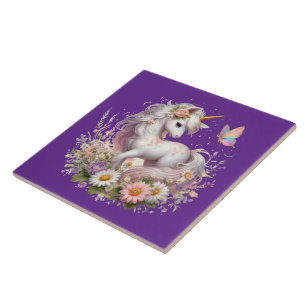 Niedliche Einhorn-Fantasie-Girls-Zimmer Fliese
