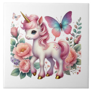 Niedliche Einhorn-Fantasie-Girls-Zimmer Fliese