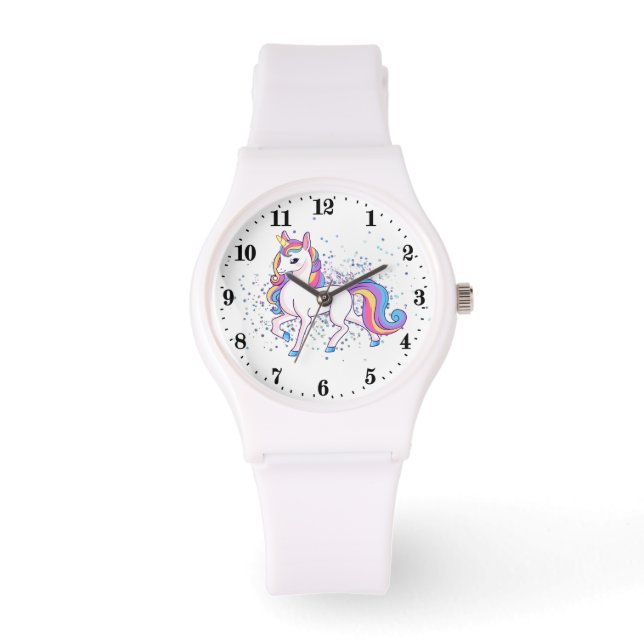 niedliche Einhorn Fantasy Liebhaber Armbanduhr (Vorderseite)