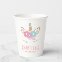 Niedliche Einhorn Girls Geburtstagsparty Paper Cup