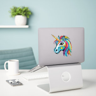 Niedliche Einhorn-Grafik zeichnend Aufkleber