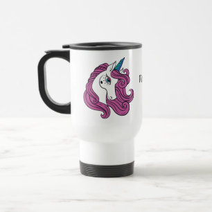 Niedliche Einhorn-individuelle Name-Tasse Reisebecher