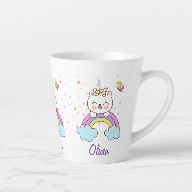 Niedliche Einhorn-Katzenrutsche Sterne Kindergebur Milchtasse (Rechts)