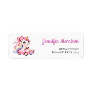 Niedliche Einhorn Pink Girl Geburtstagsadresse